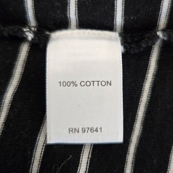 J.Jill XL Black & White Striped Everyday Cotton Tee Short Sleeve Scoop Neck - Picture 8 of 9